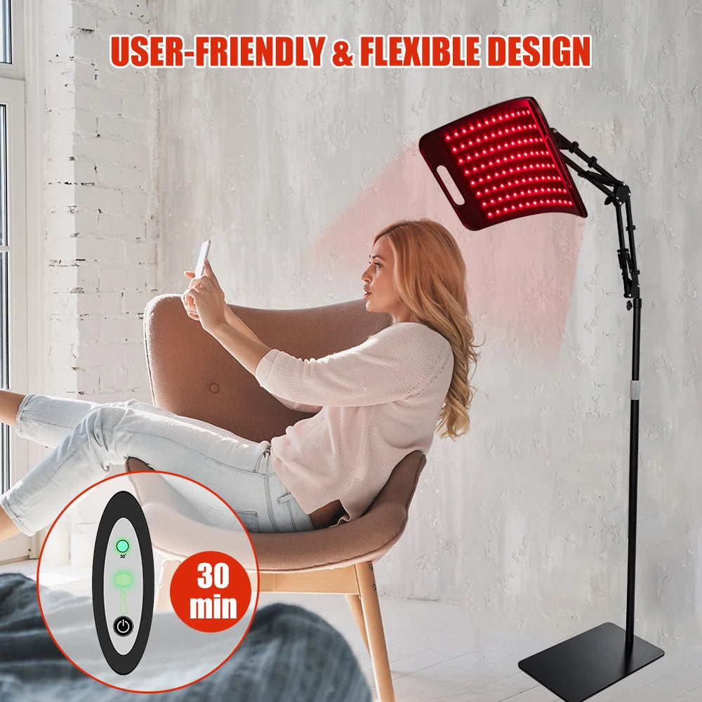 Near Infrared Light Therapy Panel With Adjustable Stand and Timer