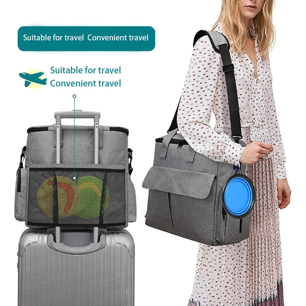 TWISTER.CK Dog Travel Backpack Organizer With Food Bags And Bowls