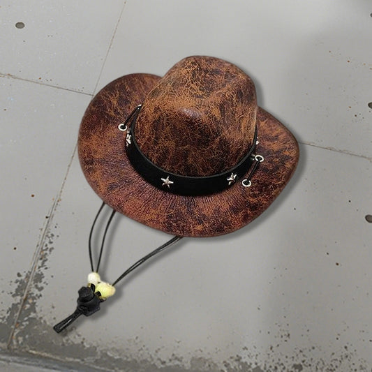 Pet Cowboy Hat With Bandana Set Adjustable Western Costume