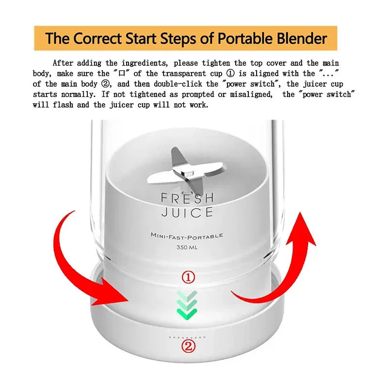 USB Rechargeable Blender Juicer HAOYUNMA Blender Juicer For Smoothies 