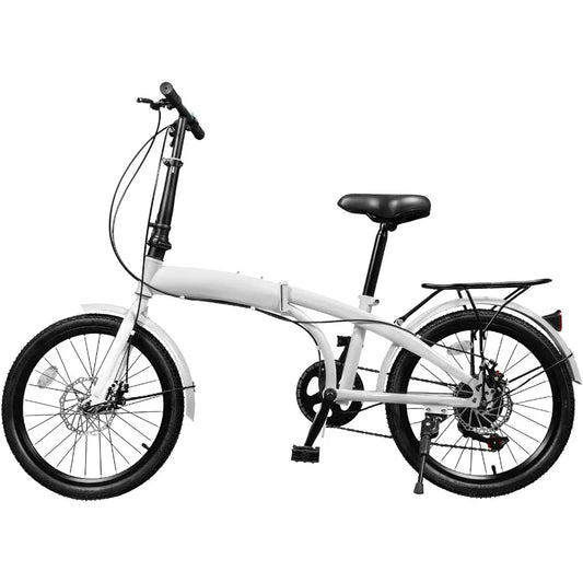 XMSJ Aluminum Foldable Bicycle With 7 Gear Transmission Disc Brakes