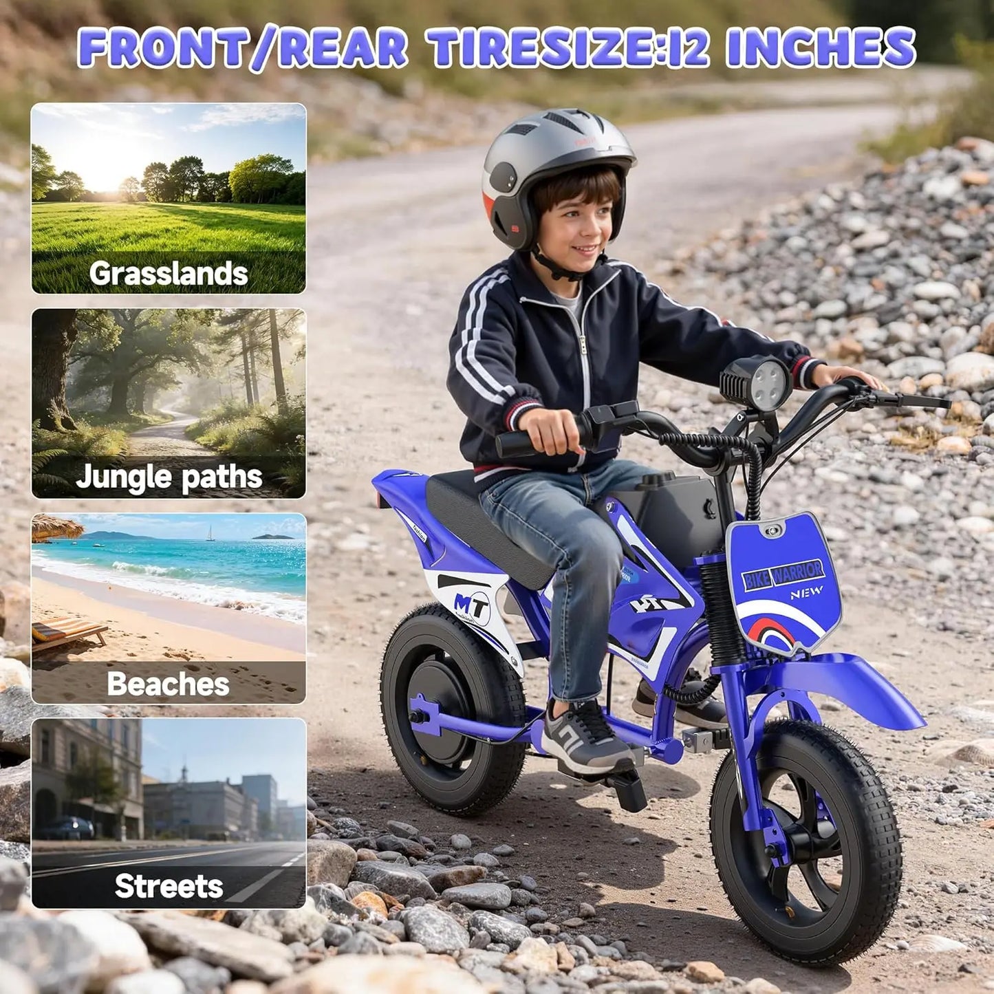 AOVOPRO 25V Electric Dirt Bike 200W for Kids Ages 3to10