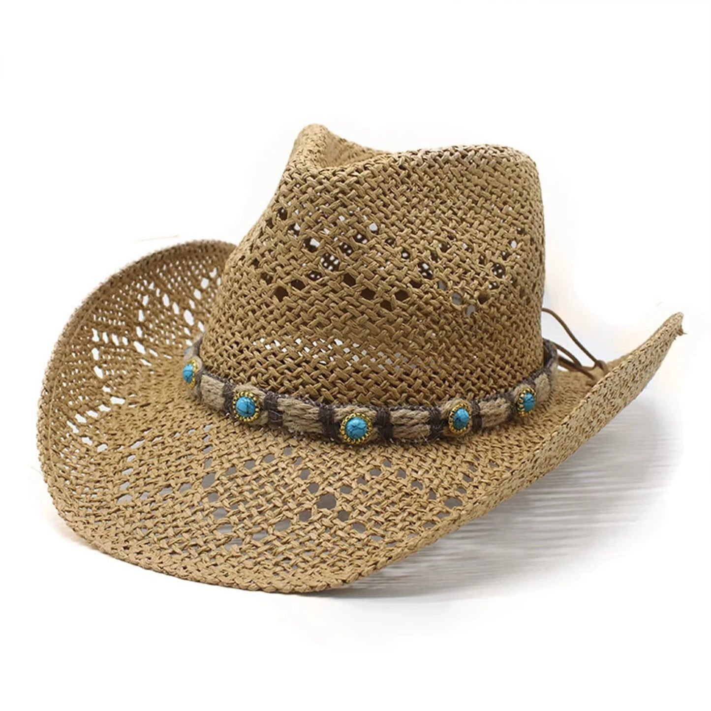 Chic Straw Sun Hat With Stylish Strap Breathable Wide Brim
