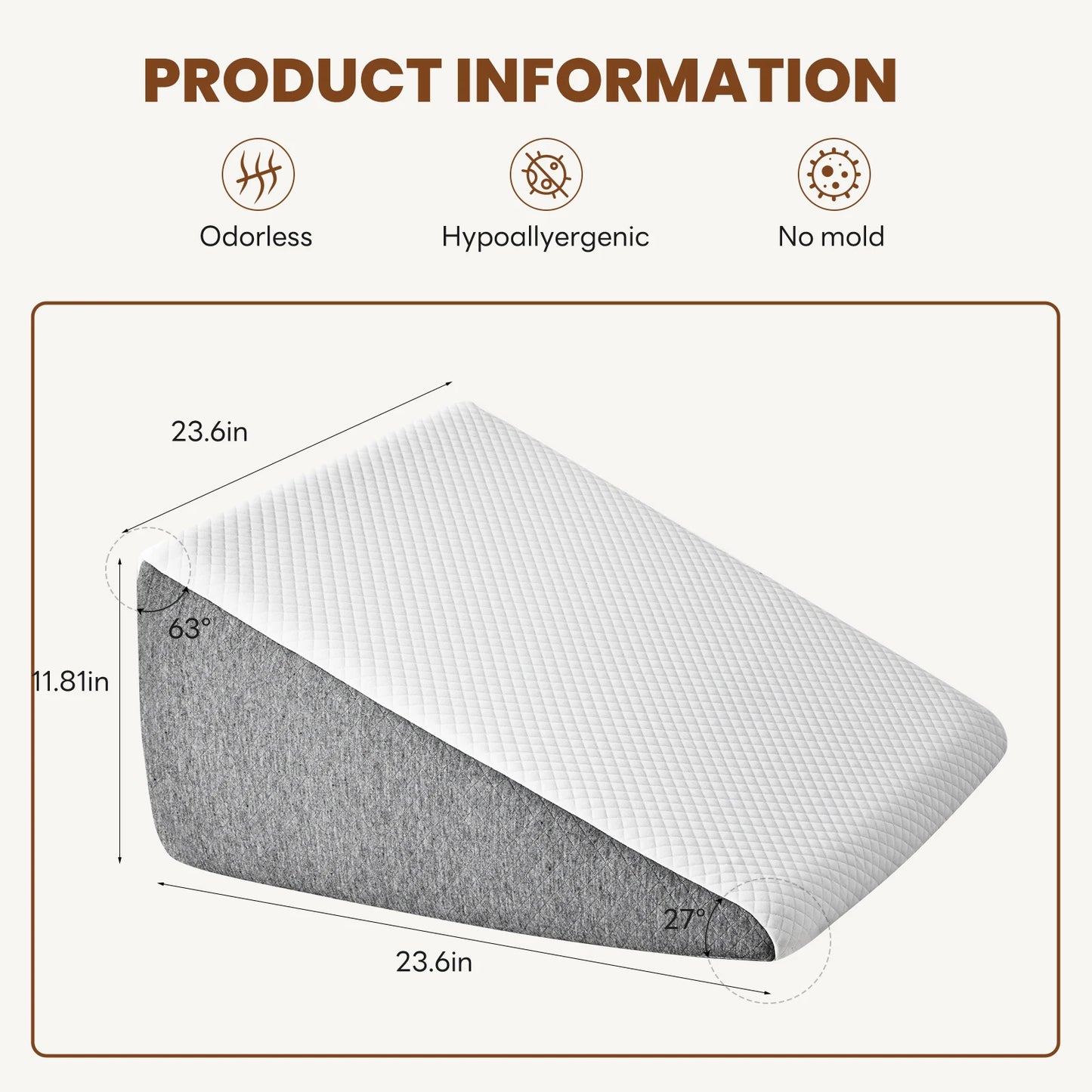 JHK Neck Pillow Memory Foam Ergonomic Wedge Support