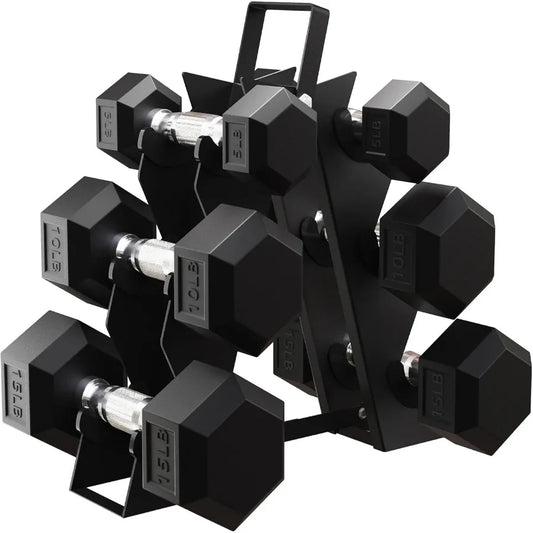 XMSJ Premium Rubber Encased Hex Dumbbell Sets For Home Gym