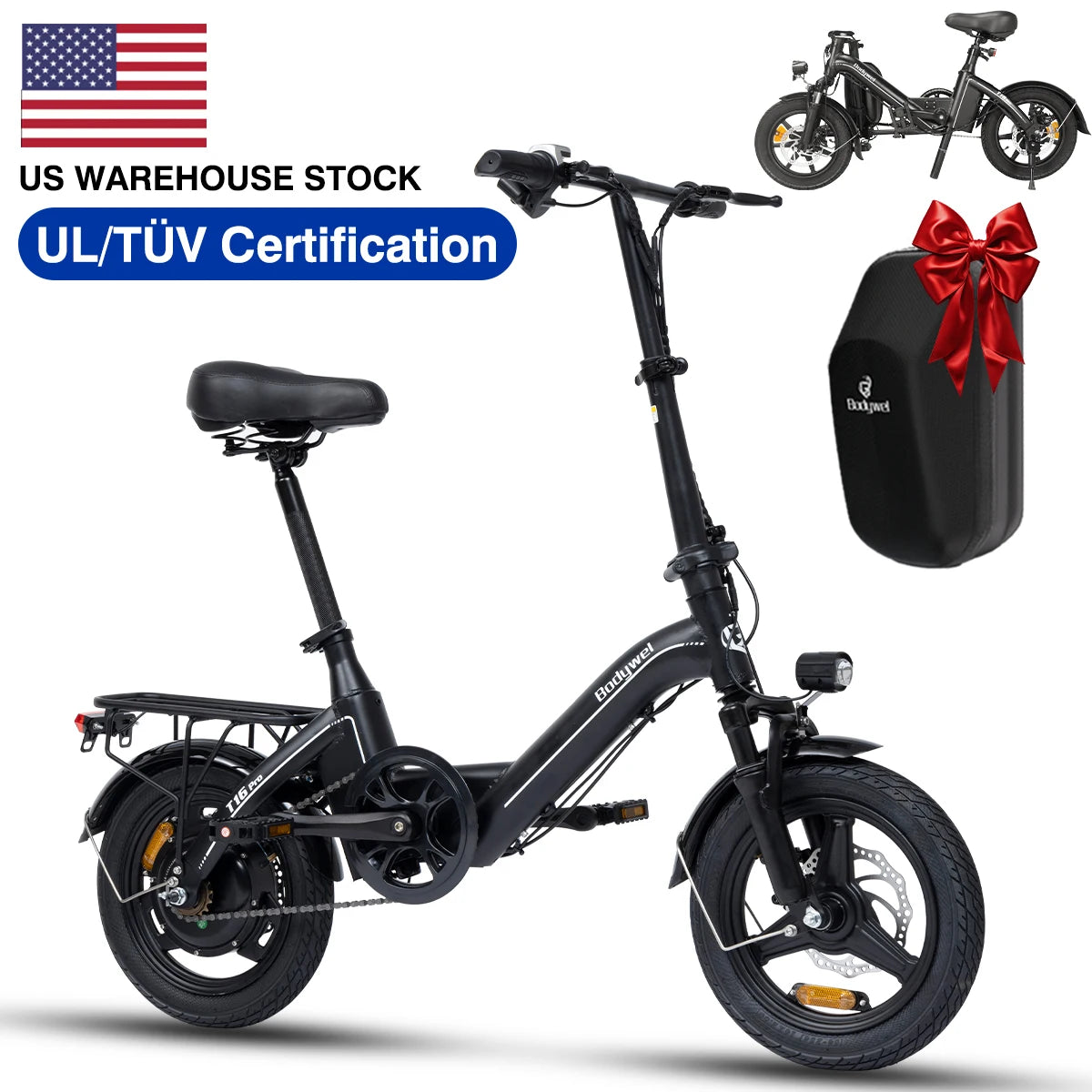 Bodywel T16pro Folding Electric Bike 750W Dual Disc Brakes Urban