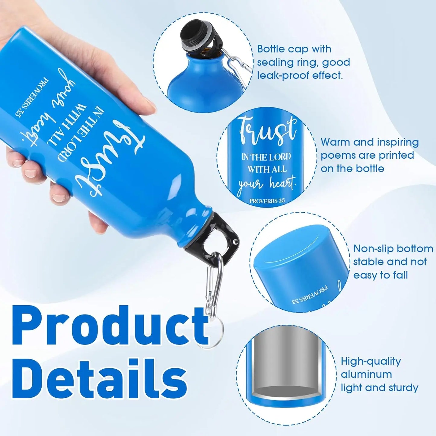 XMSJ Aluminum Water Bottles Bible Verse Gift Set 10 Pack