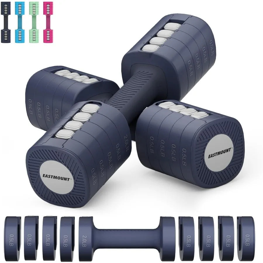 Adjustable Dumbbells Set of 2 Eight In One Hand Weights