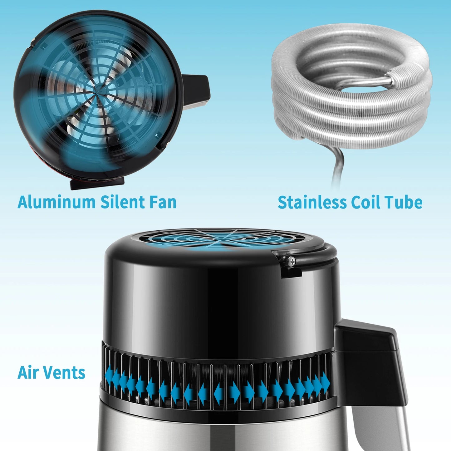 SucceBuy Water Distiller Purifier Dispenser With Dual Temp Display