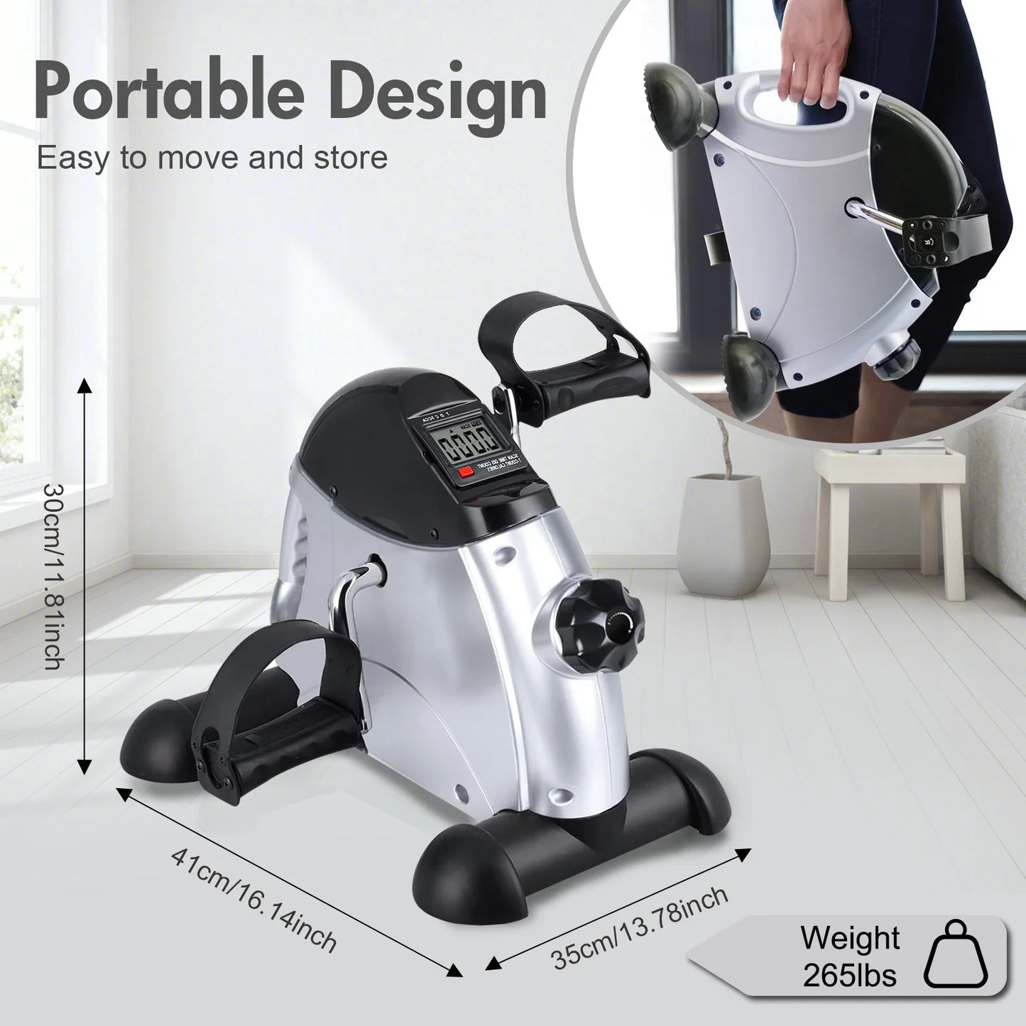 Mini Under Desk Pedal Exerciser For Leg Arm And Knee