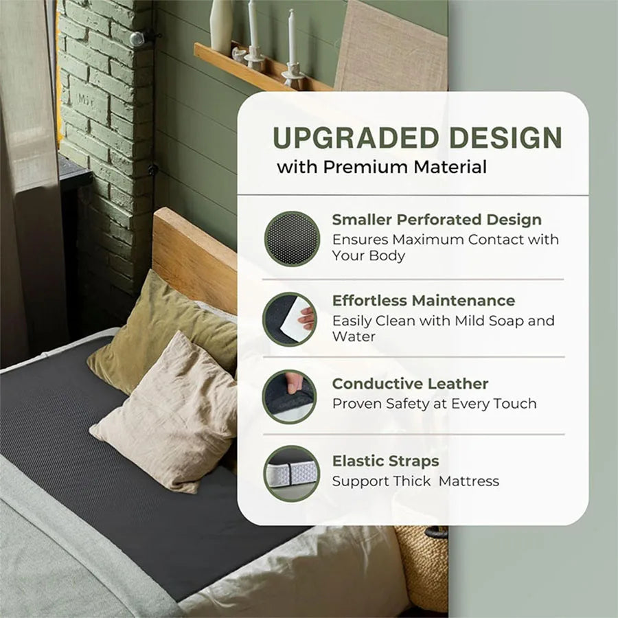 Anti Slip PU Leather Grounding Mat for Bed with Cord