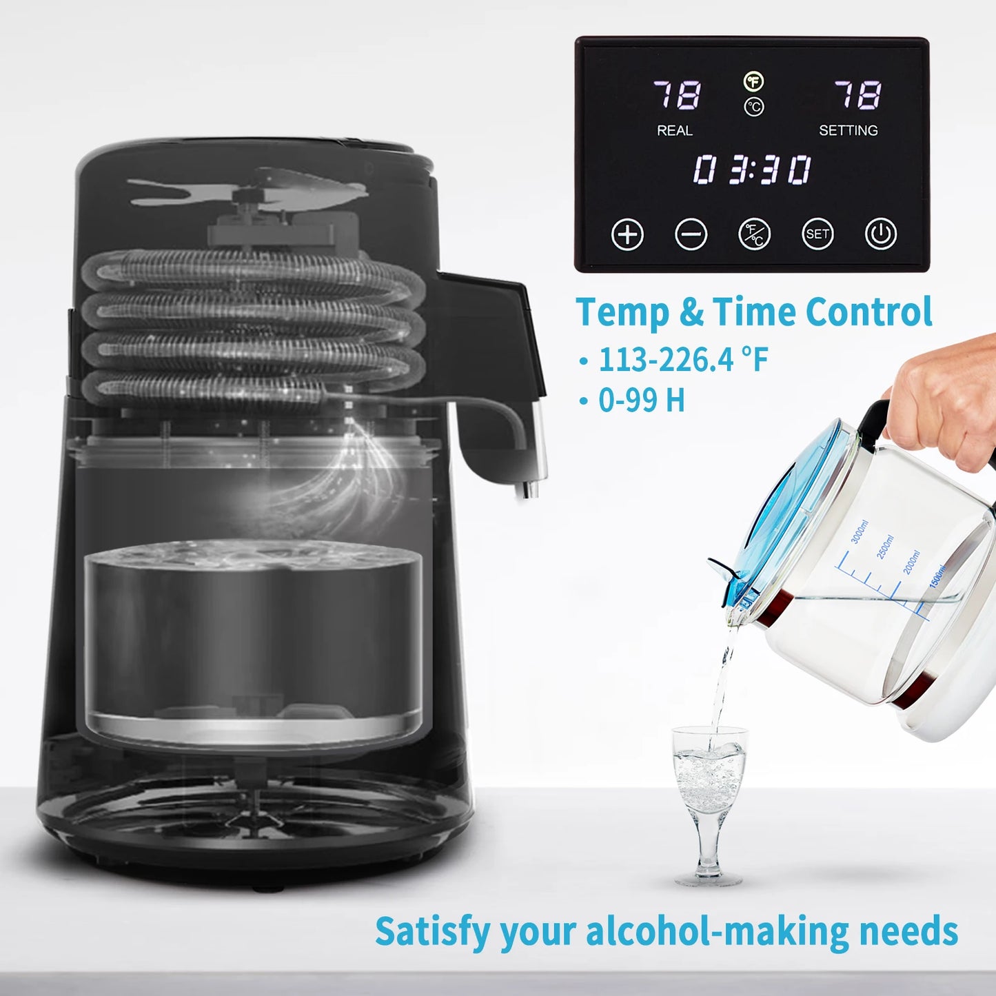 SucceBuy Water Distiller Purifier Dispenser With Dual Temp Display