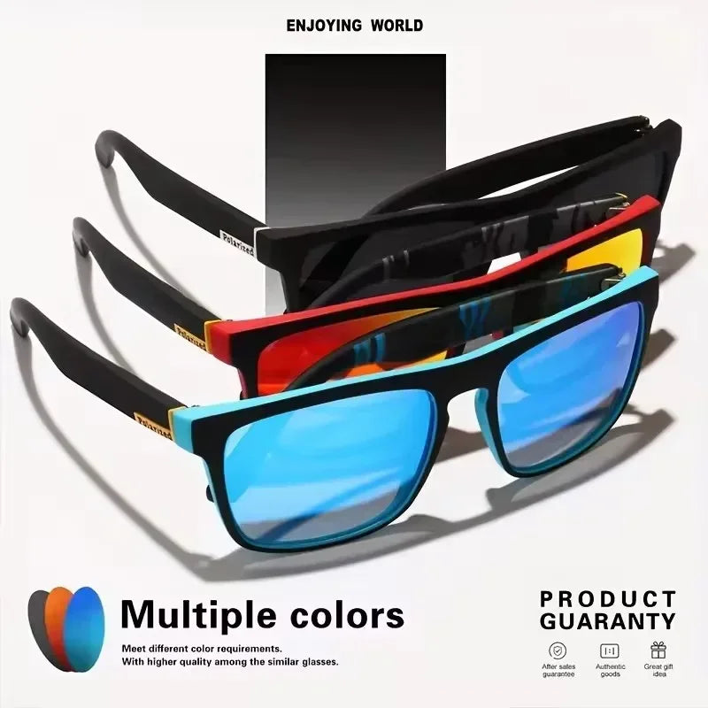 Polarized UV400 Sunglasses Square Frame Metal Eyewear For Men Women