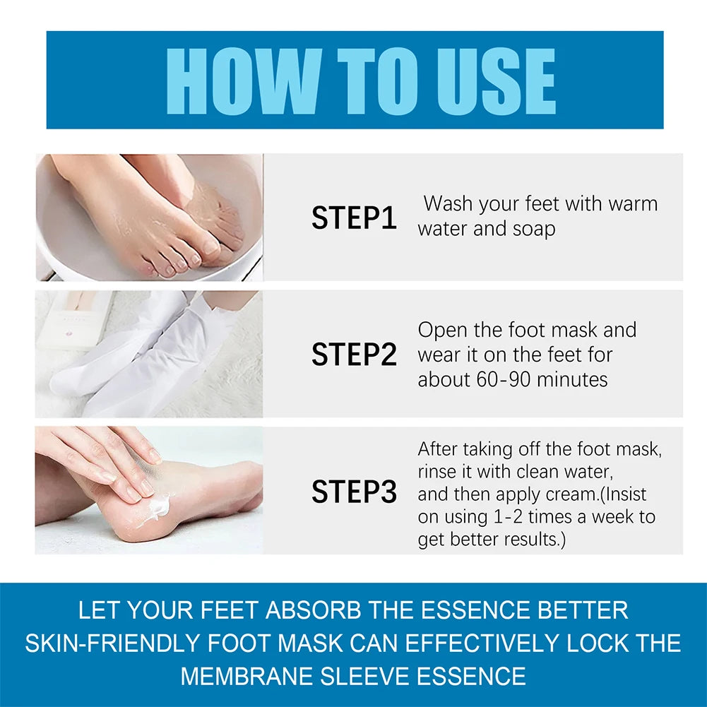 Foot Peel Mask Exfoliating Booties For Dry Cracked Feet Nourishing