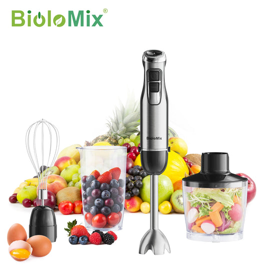 Biolomix 4 In 1 Immersion Hand Blender Chopper Smoothie Cup