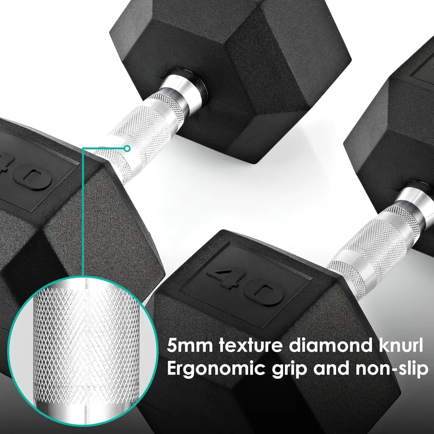 Rubber Hex Dumbbell Set Cast Iron Weights For Home Gym