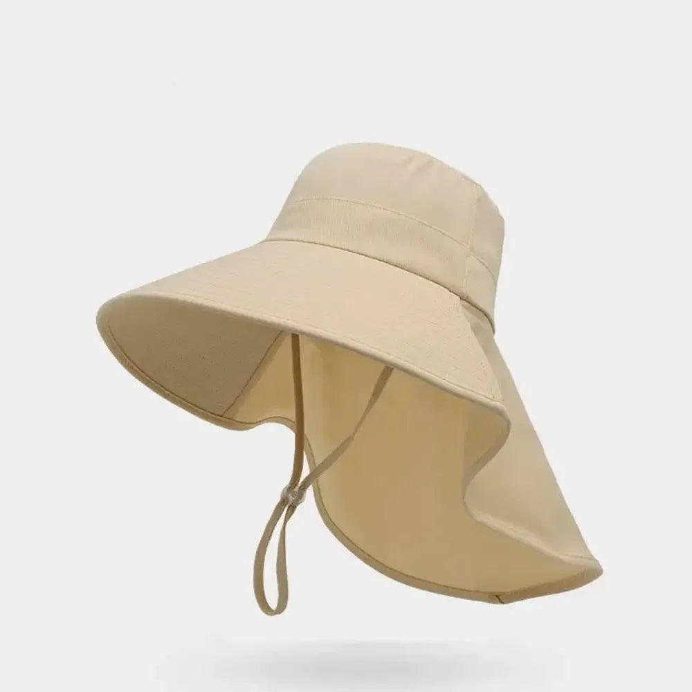 Unisex UV Protection Sun Hat With Neck Flap Wide Brim