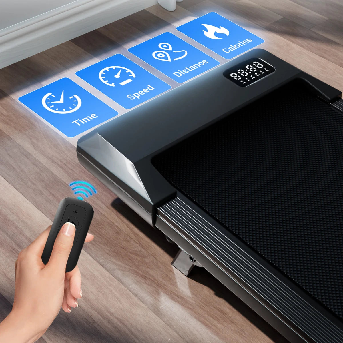 Superun Under Desk Walking Pad Treadmill 2.5 HP Quiet Portable LED Display