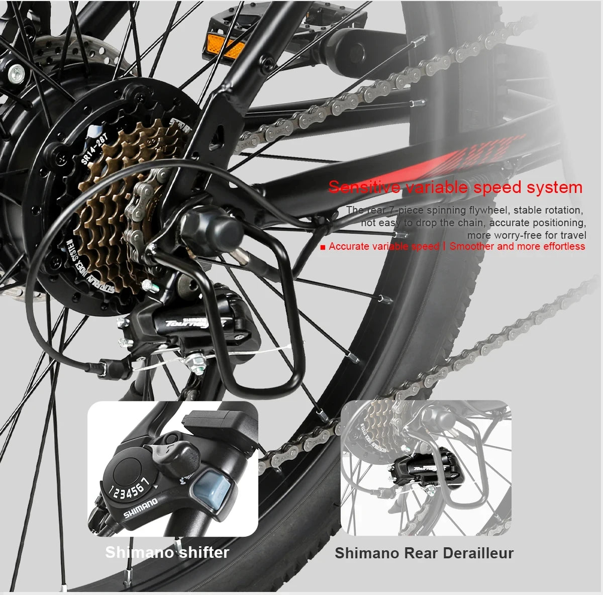 EBE2 350W Electric Mountain Bike 36V 13Ah All Terrain