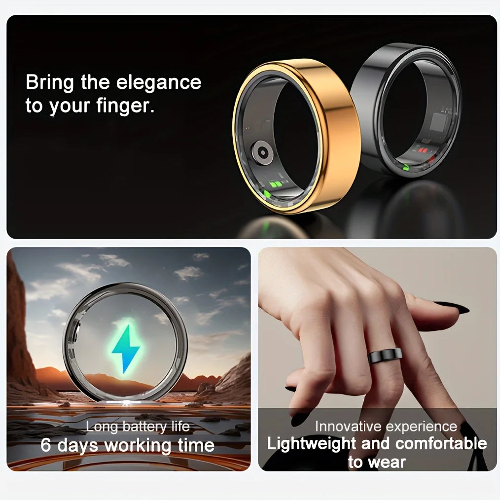 Smart Ring Activity Tracker Stainless Steel Wireless Step Counter
