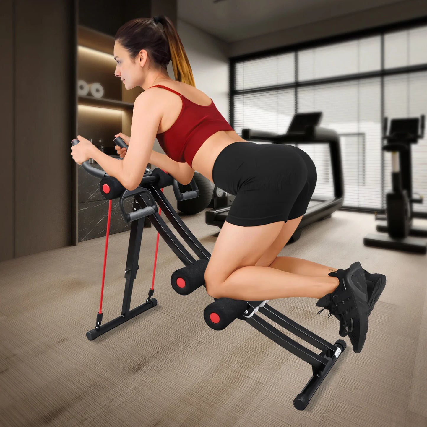 Foldable Ab Machine For Home Gym Core And LCD Display