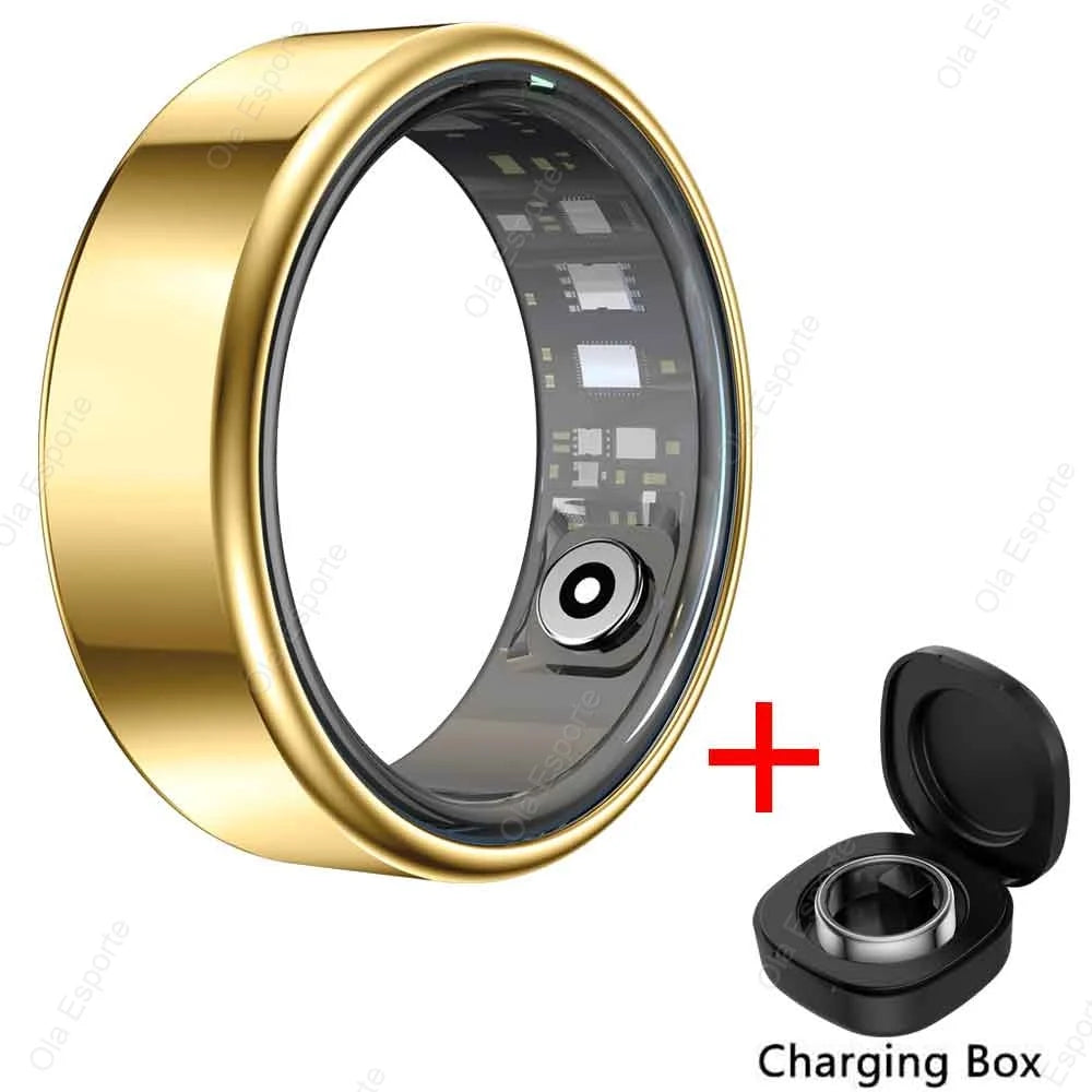 Smart Ring With Heart Rate Blood Oxygen Sleep Monitor IP68 5ATM Waterproof