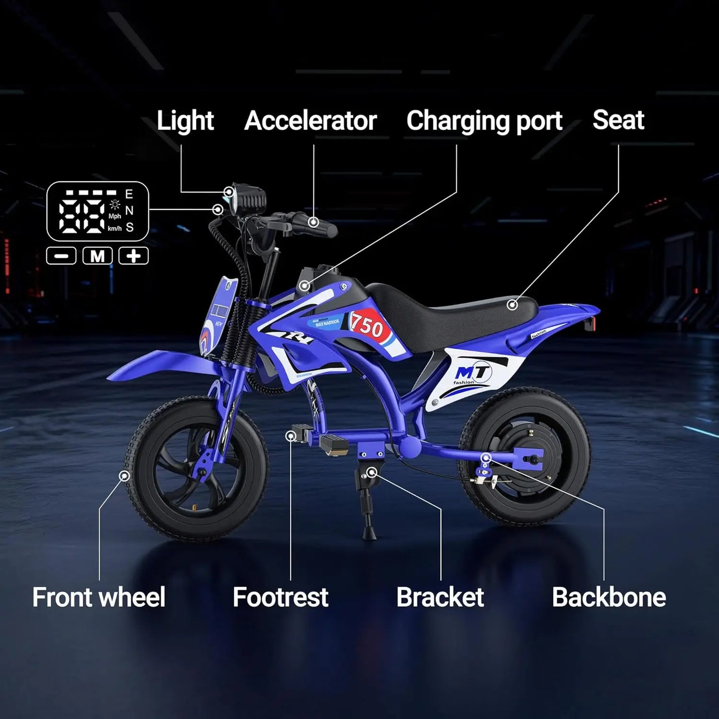 AOVOPRO 25V Electric Dirt Bike 200W for Kids Ages 3to10