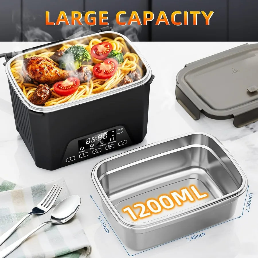 Cordless Electric Lunch Box 1.2L Self Heating BPA Free
