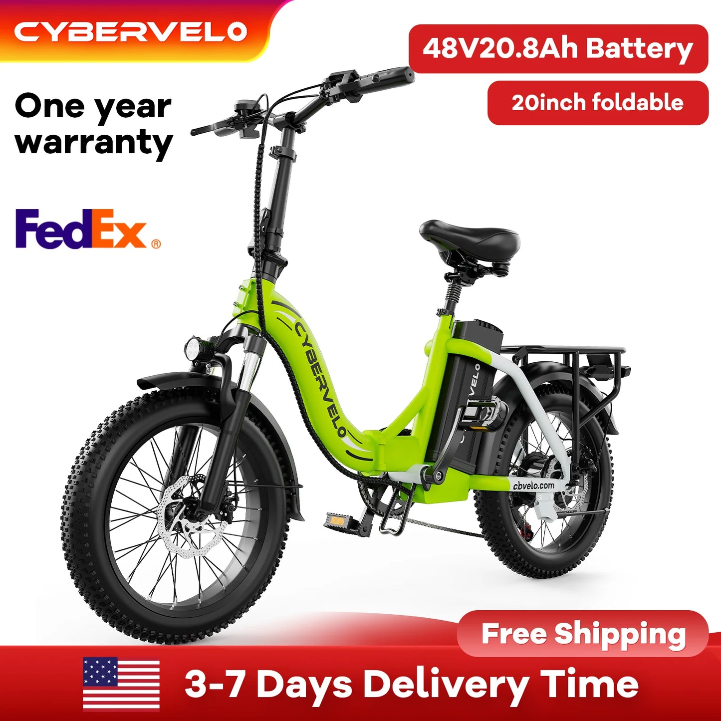Aoango Mars700 Foldable Electric Bike 1000W Motor 48V 20Ah