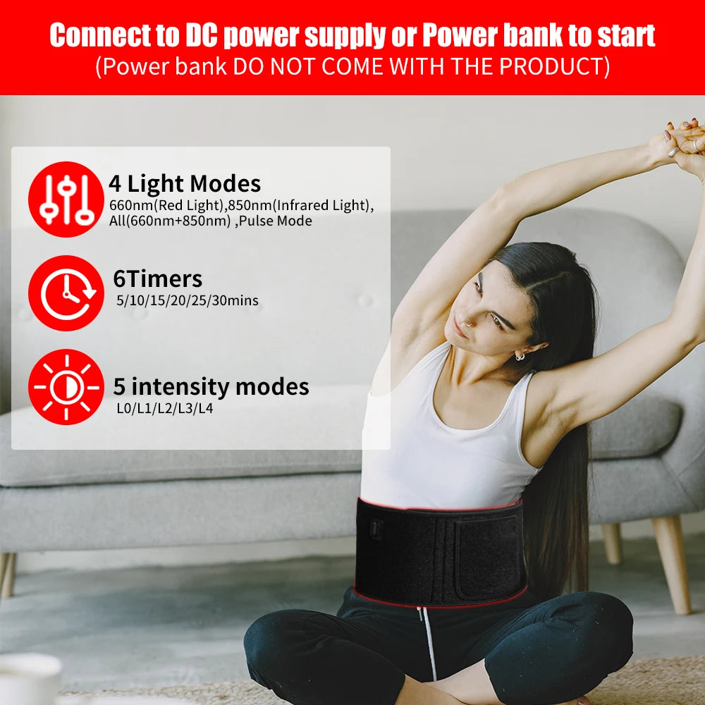 Red Light Therapy Belt 660nm 850nm Near Infrared Therapy