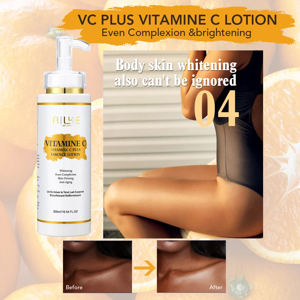 AILKE Brightening Body Cream Vitamin C Hyaluronic Acid Even Tone