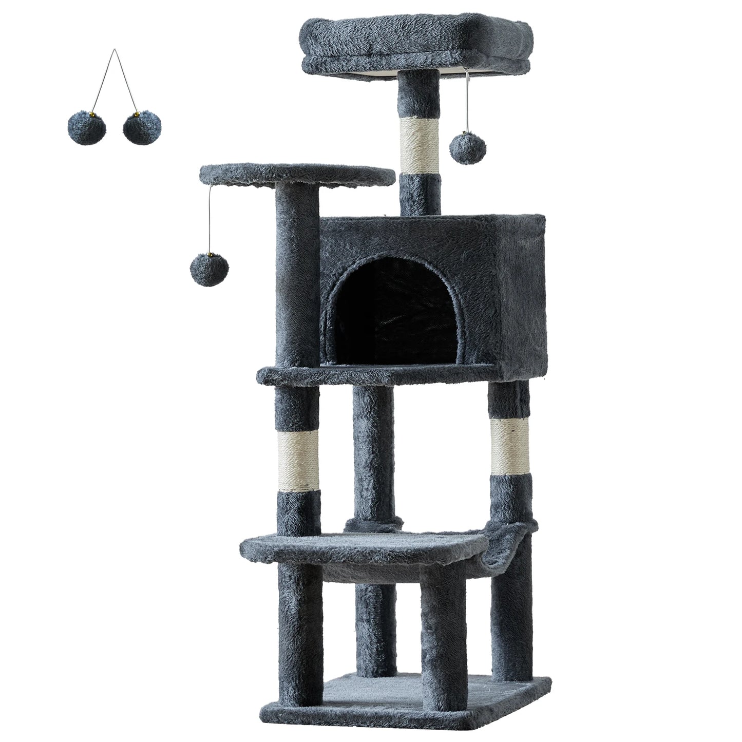 JHK Cat Tree Multi Cat Climbing Tower Natural Sisal Posts