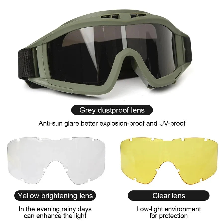 Explosion Proof Tactical Goggles Anti Impact For Airsoft And Paintball