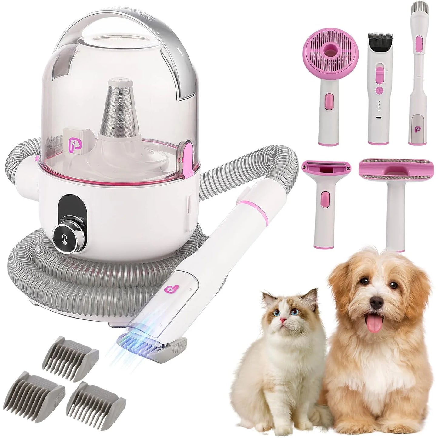 HiMISS Pet Grooming Vacuum Kit With 5 Tools For Pets