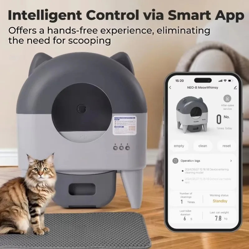 Lunapurr Automatic Cat Litter Box Self Cleaning Odor Control App