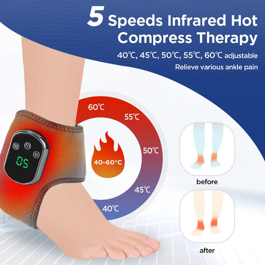 PASTSKY Electric Foot Massager With Heated Vibration And Ankle Protection