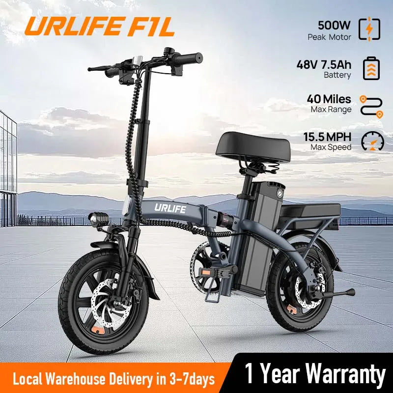 URLI Foldable Electric Bicycle For Adults With 500W Peak Motor