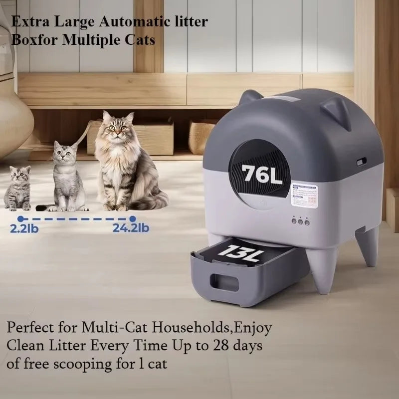 Lunapurr Automatic Cat Litter Box Self Cleaning Odor Control App