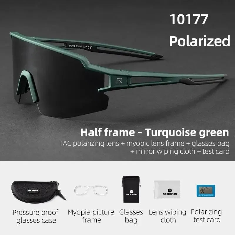 ROCKBROS Photochromic Polarized Cycling Glasses Built In Myopia Frame