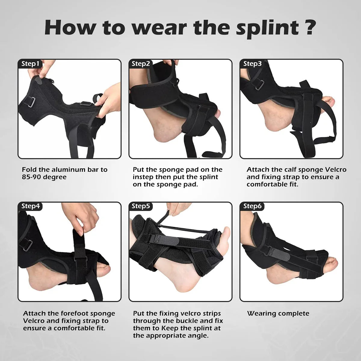 Plantar Fasciitis Night Splint Adjustable Foot Orthotic Brace Achilles Tendonitis