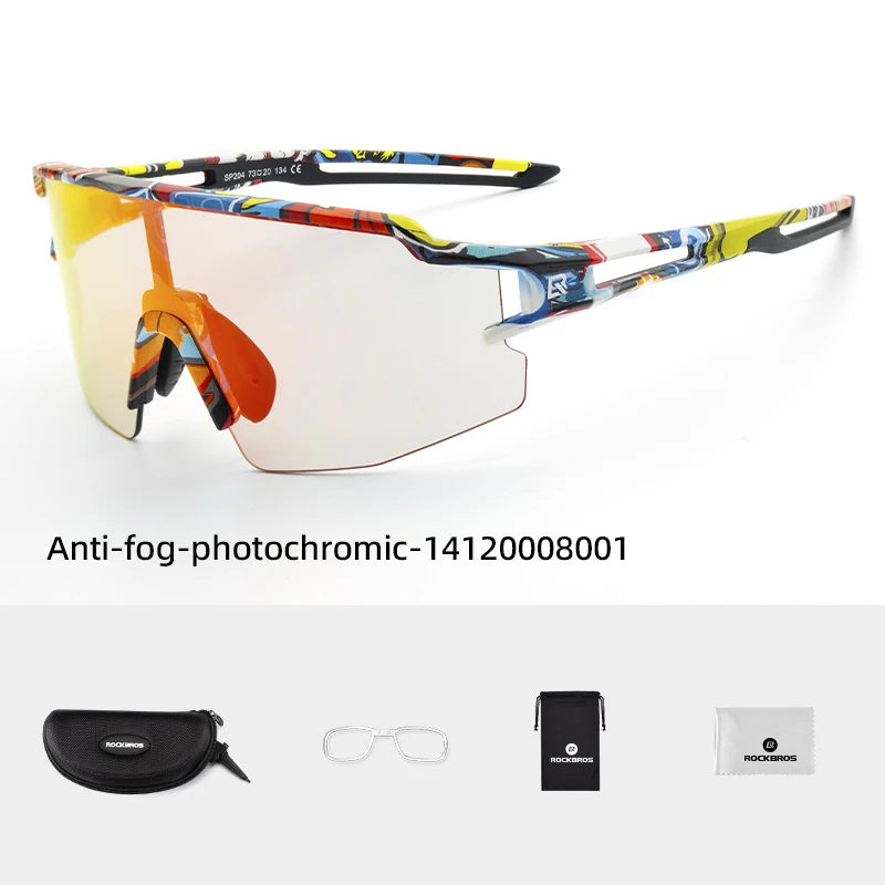 ROCKBROS Photochromic Polarized Cycling Glasses Built In Myopia Frame