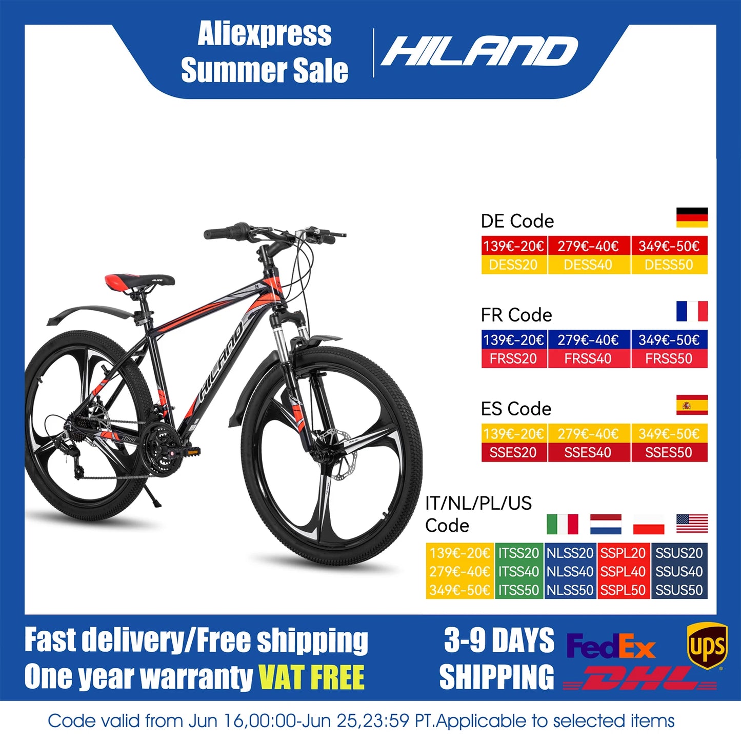 Hiland Mountain Bike Shimano 21 Speed Aluminum Disc Brake