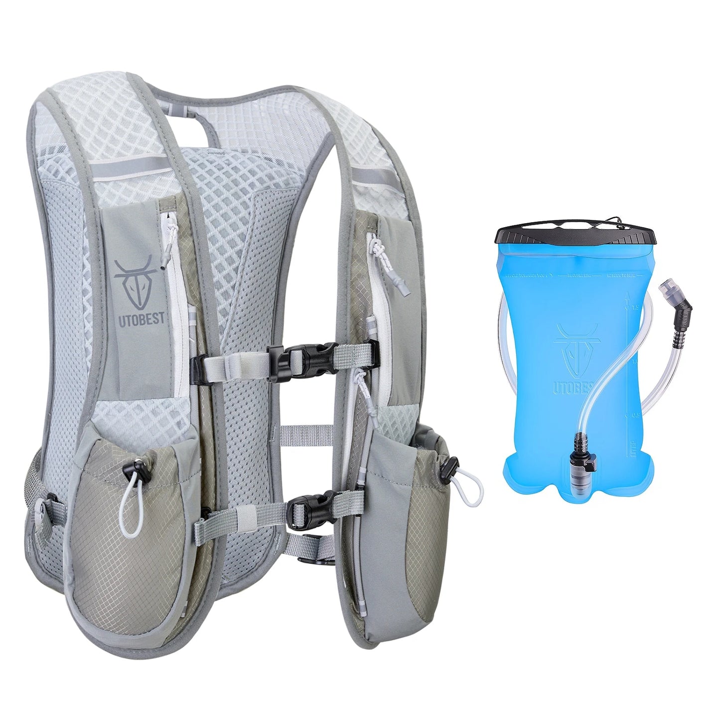 UTOBEST Hydration Running Vest With Reservoir Ultralight Multi Pocket Outdoors