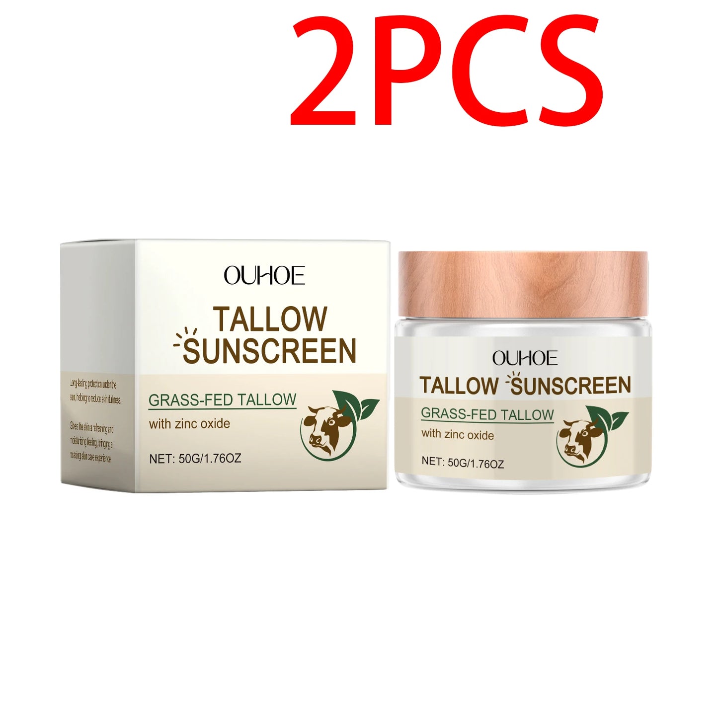 OUHOE Beef Tallow Sunscreen UV Protection Face Moisturizer