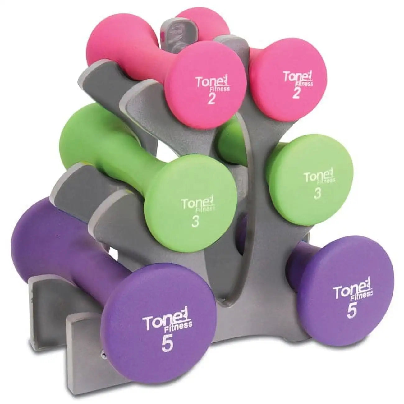 Hourglass Neoprene Dumbbell Set With Frame And Non Slip Grips