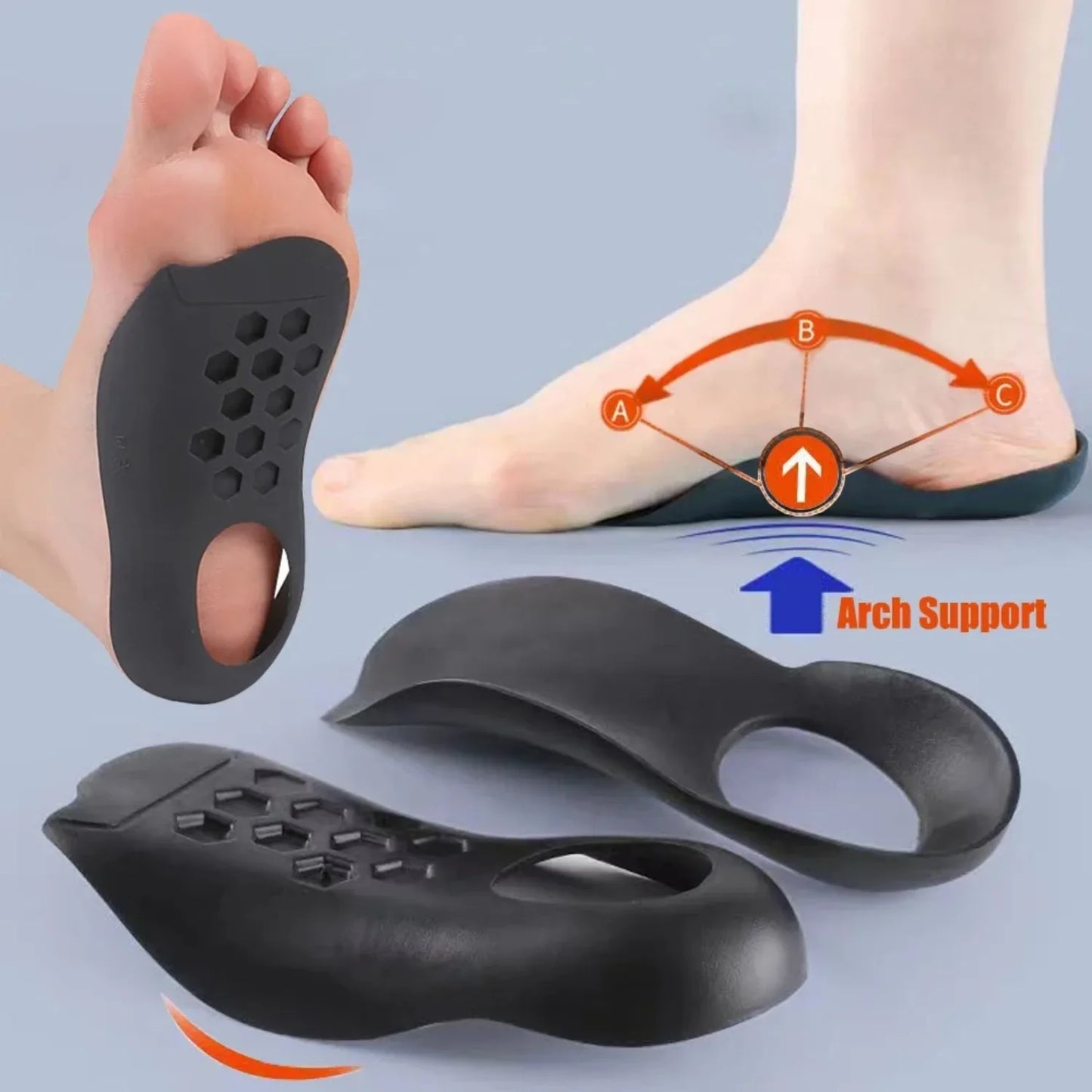 NONECN Flat Foot O Leg Correction Insoles Orthopedic Arch Support