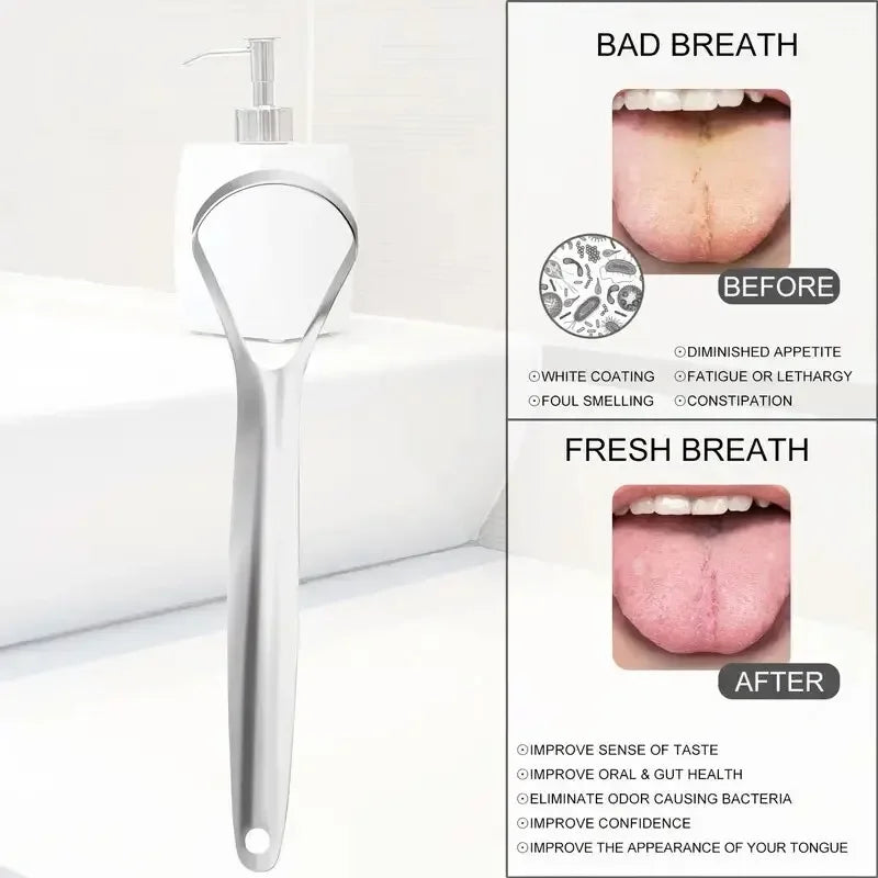 Stainless Tongue Scraper Tongue Cleaner for Halitosis and Oral Care