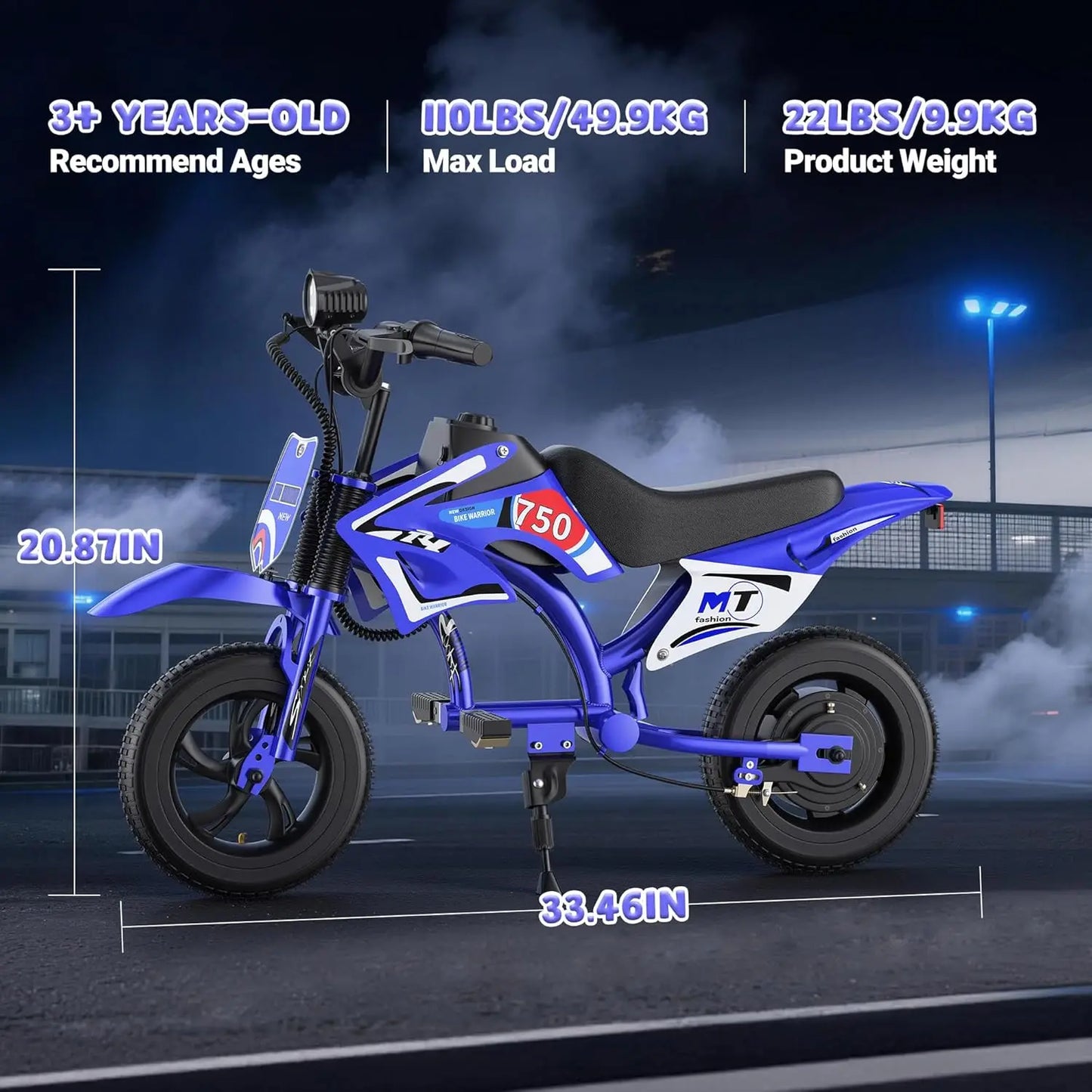 AOVOPRO 25V Electric Dirt Bike 200W for Kids Ages 3to10
