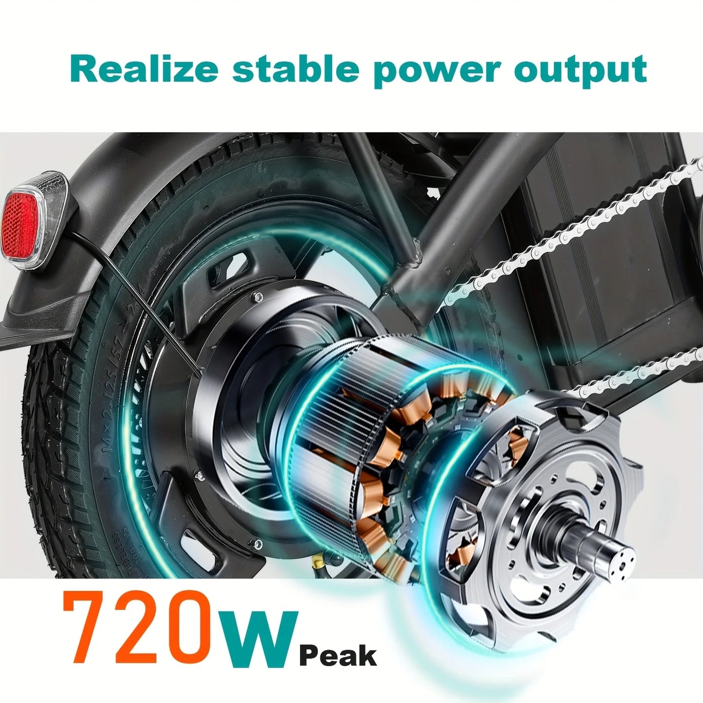 LELEKUAIC Folding Electric Bike for Adults Removable Battery 500W