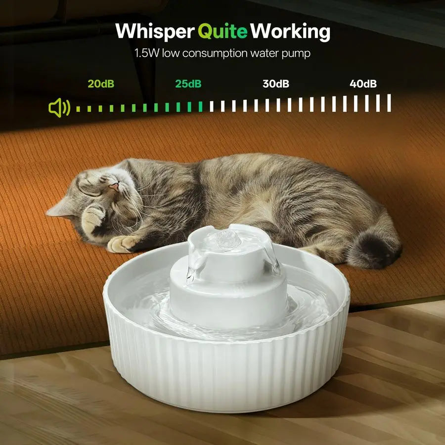 Cat Water Fountain With Replacement Filters And Auto Dispenser
